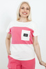 SABRA KOSZULKA DAMSKA Z KOLOROWYM PASEM 24Y09B0131 - FUKSJA