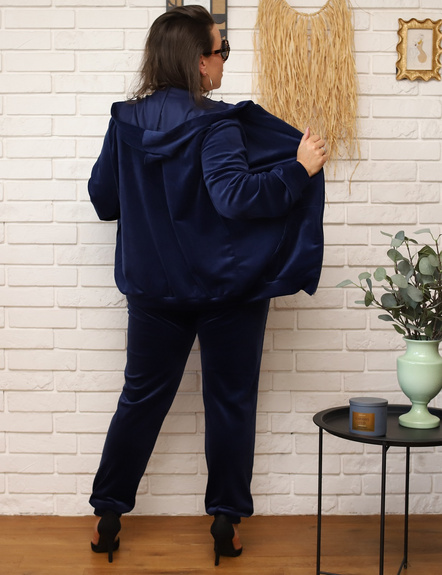 MOON KOMPLET DRES WELUROWY 8216 PLUS SIZE