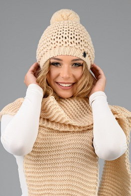 LEMA KOMPLET DAMSKI GRUBY VIVI CZAP+SZAL