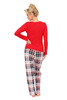 DONNA PIŻAMA DAMSKA HO HO LONG - CZERWONY