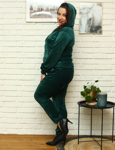 MOON KOMPLET DRES WELUROWY 8216 PLUS SIZE