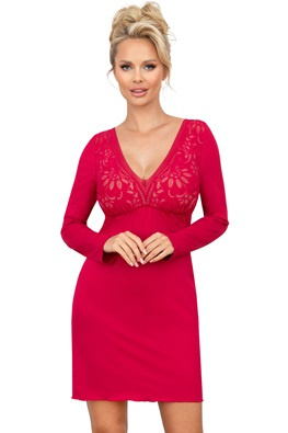 DONNA KOSZULA NOCNA SILVANA LONG - BORDOWY