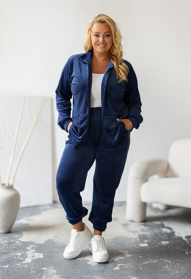 MOON KOMPLET DRES WELUROWY 772 PLUS SIZE