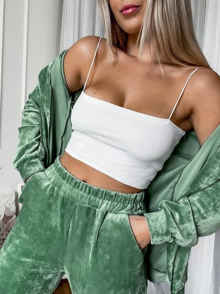 MOON KOMPLET DRES WELUROWY ZAMEK 829