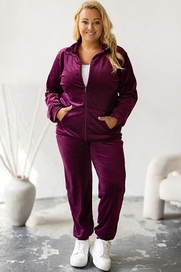MOON KOMPLET DRES WELUROWY 772 PLUS SIZE