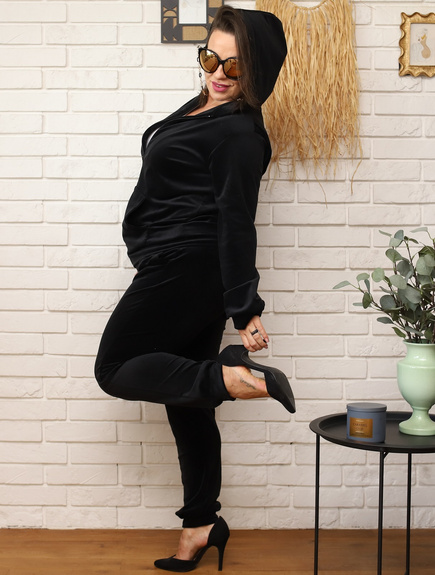 MOON KOMPLET DRES WELUROWY 8216 PLUS SIZE