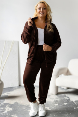 MOON KOMPLET DRES WELUROWY 772 PLUS SIZE