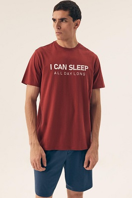HENDERSON PIŻAMA MĘSKA 42614 SLEEPER - BORDO