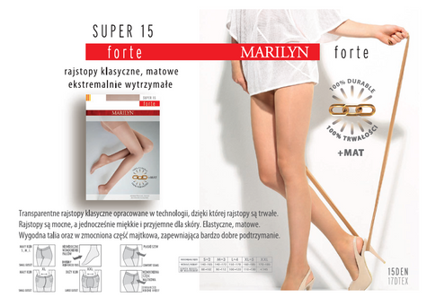 MARILYN RAJSTOPY MATOWE SUPER 15 FORTE - BEŻ