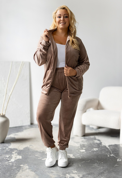 MOON KOMPLET DRES WELUROWY 772 PLUS SIZE