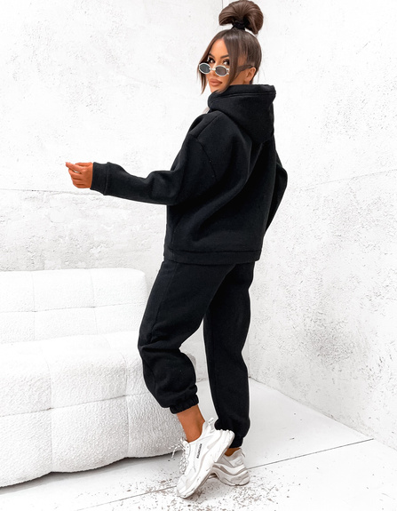 MOON KOMPLET DRES BAWEŁNIANY OCIEPLANY 82143 - CZARNY