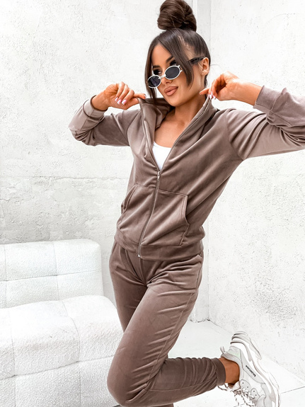 MOON KOMPLET DRES WELUROWY 771 - CAPPUCCINO