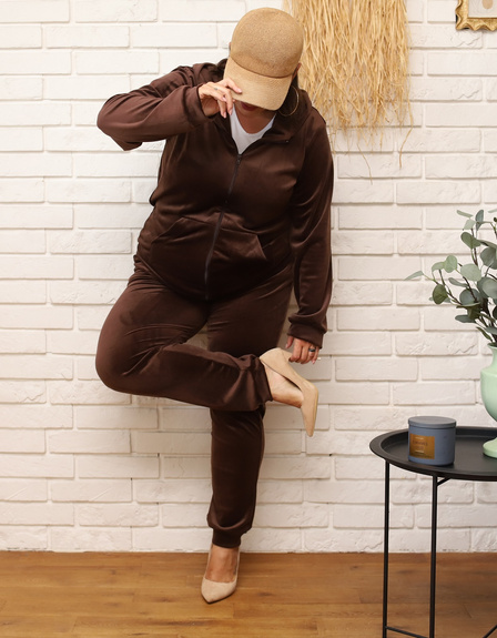 MOON KOMPLET DRES WELUROWY 8216 PLUS SIZE