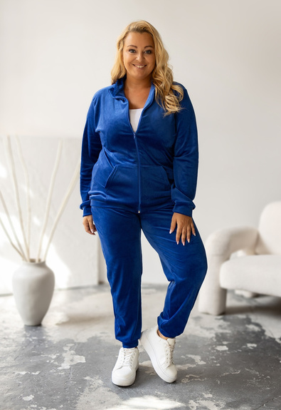 MOON KOMPLET DRES WELUROWY 772 PLUS SIZE