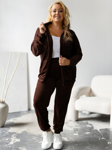 MOON KOMPLET DRES WELUROWY 772 PLUS SIZE
