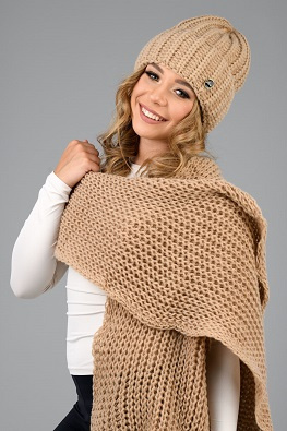 LEMA KOMPLET DAMSKI GRUBY DALIA CZAP+SZAL