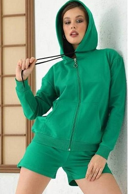 MOON KOMPLET DRES BAWEŁNIANY 003 ZIELONY