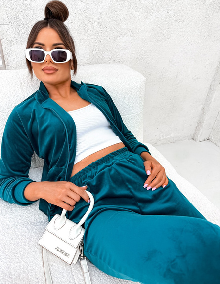 MOON KOMPLET DRES WELUROWY 771 - MORSKI