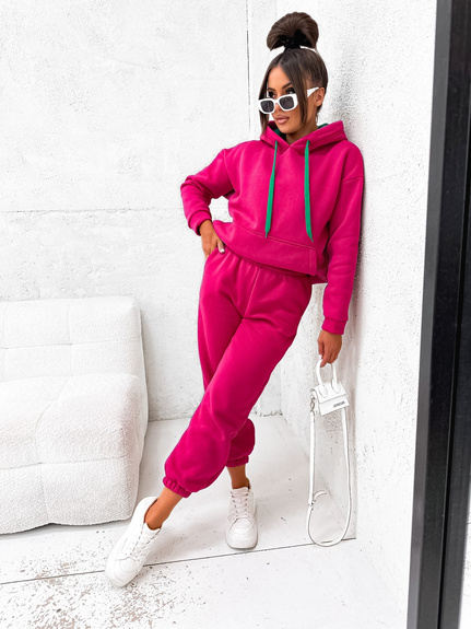 MOON KOMPLET DRES BAWEŁNIANY OCIEPLANY 82143 - FUKSJA