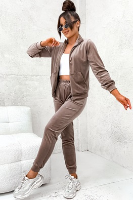 MOON KOMPLET DRES WELUROWY 771 - CAPPUCCINO