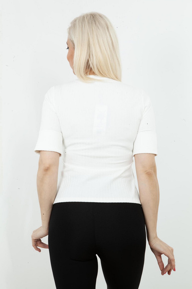 SABRA BLUZKA DAMSKA Z NASZYWKĄ O09KW4898 - ECRU