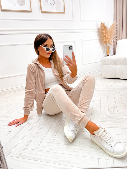 MOON KOMPLET DRES WELUROWY ZAMEK 829