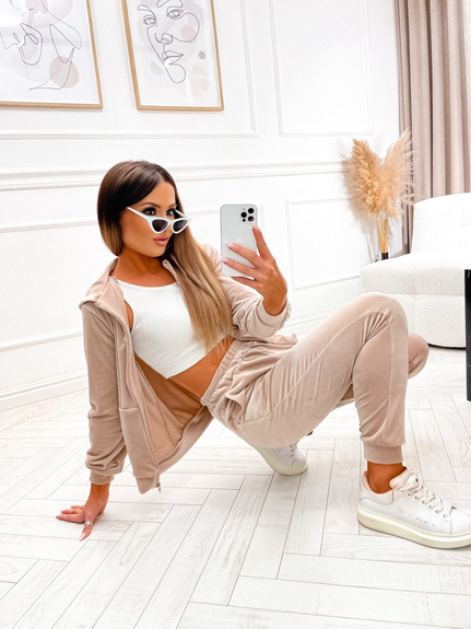 MOON KOMPLET DRES WELUROWY ZAMEK 829