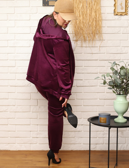 MOON KOMPLET DRES WELUROWY 8216 PLUS SIZE