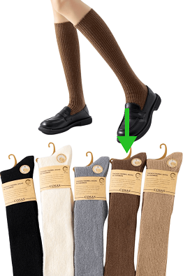 COSAS PODKOLANÓWKI DAMSKIE KASZMIROWE BDP8-95 czekoladowe