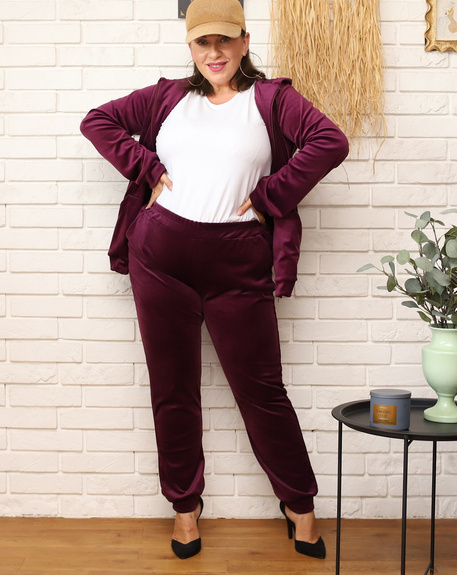 MOON KOMPLET DRES WELUROWY 8216 PLUS SIZE