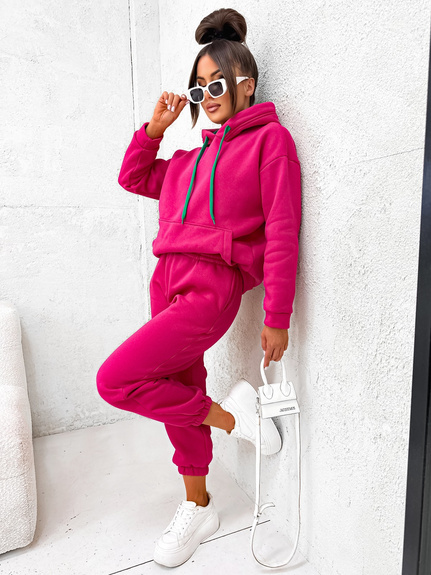 MOON KOMPLET DRES BAWEŁNIANY OCIEPLANY 82143 - FUKSJA