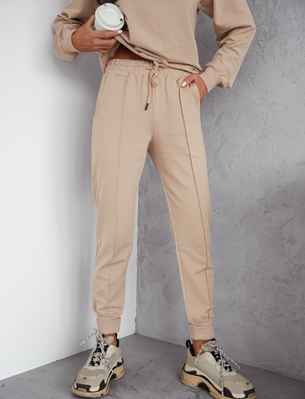 MOON KOMPLET DRES BAWEŁNIANY VE59 - BEŻOWY