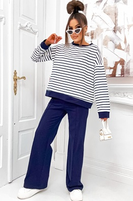 MOON KOMPLET DRES BAWEŁNIANY 509 - GRANATOWY