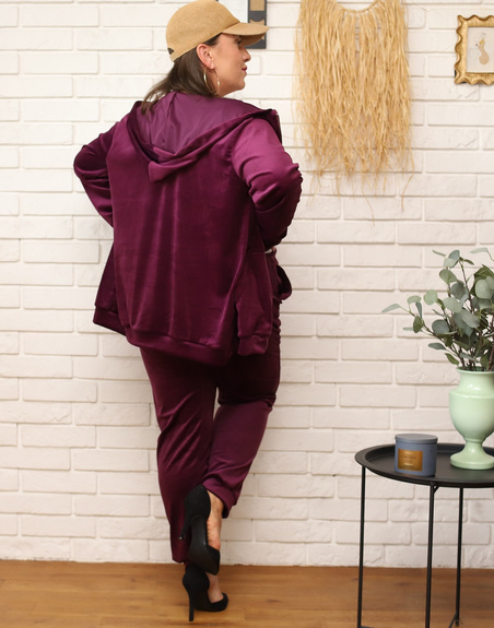 MOON KOMPLET DRES WELUROWY 8216 PLUS SIZE