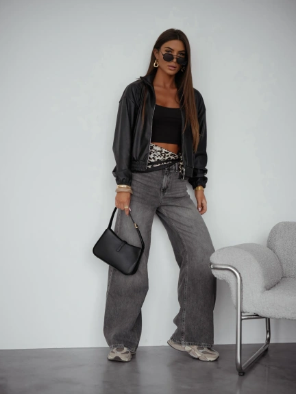 KURTKA DAMSKA BOMBERKA EKOSKÓRA MOON 821145