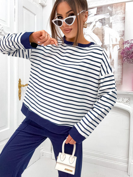 MOON KOMPLET DRES BAWEŁNIANY 509 - GRANATOWY