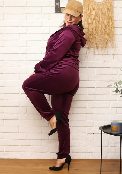 MOON KOMPLET DRES WELUROWY 8216 PLUS SIZE