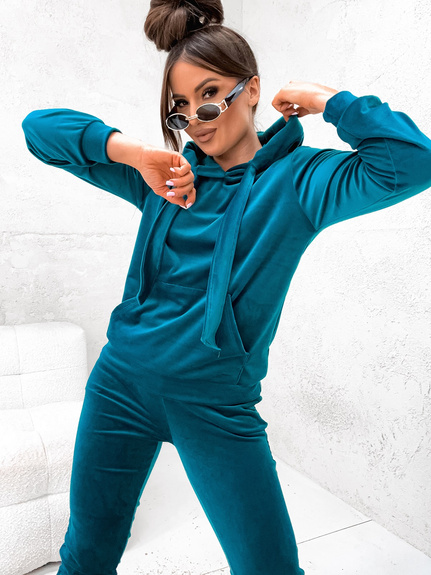 MOON KOMPLET DRES WELUROWY 787 - MORSKI