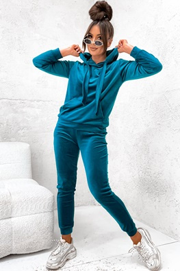 MOON KOMPLET DRES WELUROWY 787 - MORSKI