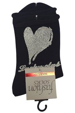 MARILYN SKARPETKI DAMSKIE COTTON SILVER HEARTS